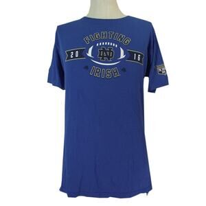 Notre Dame Fighting Irish Shirt‎ Mens L Blue Short Sleeve Cotton NCAA